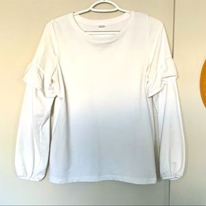 White Pullover w/ Ruffle